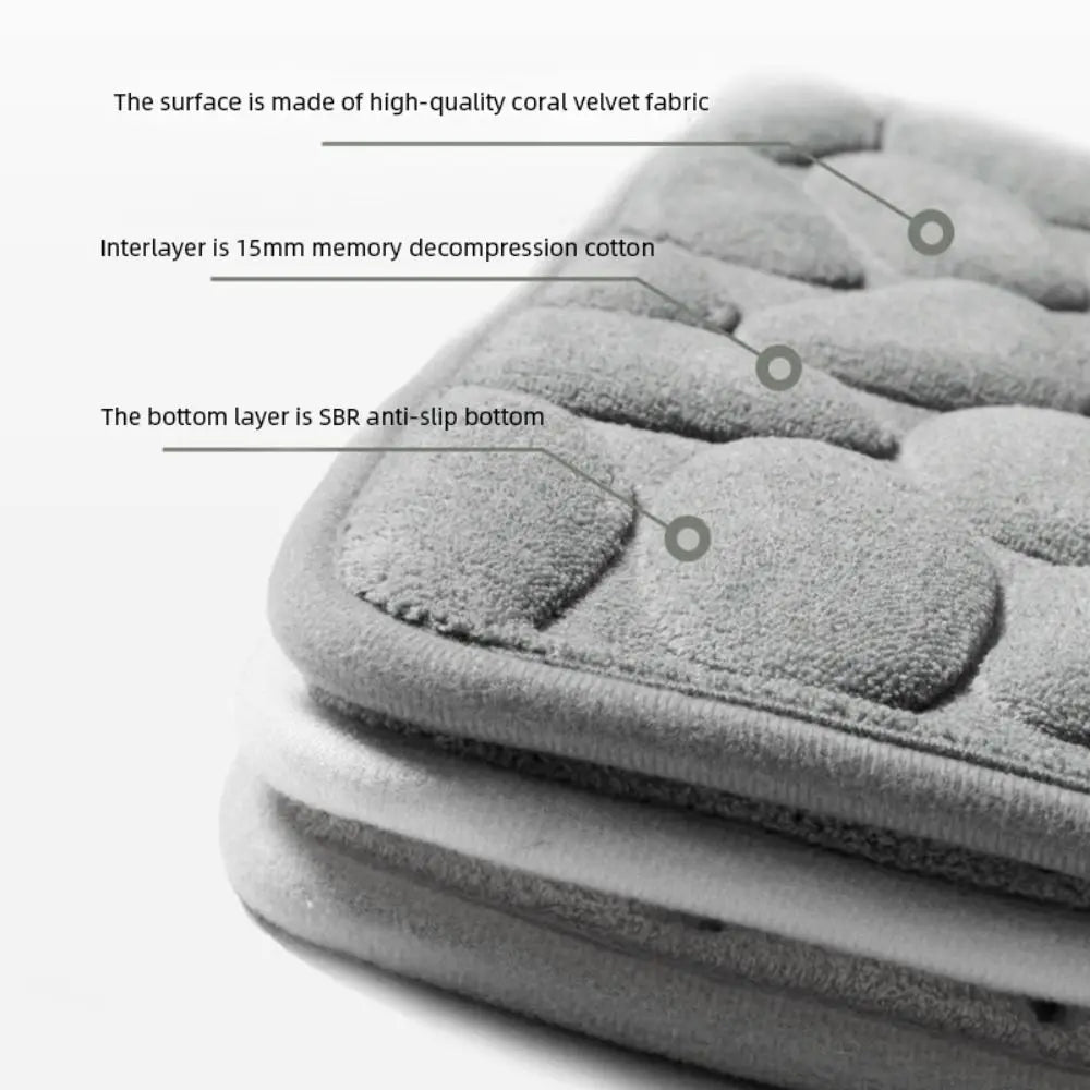 Cobblestone Embossed Bath Mat Non-Slip Carpets Water Absorption Washable Bathtub Floor Rug Shower Doormat Bathroom Decor