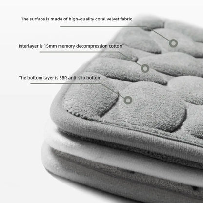 Cobblestone Embossed Bath Mat Non-Slip Carpets Water Absorption Washable Bathtub Floor Rug Shower Doormat Bathroom Decor