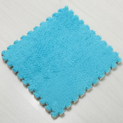 1Pc30X30Cm DIY Jigsaw Shaggy Carpet Living Room Bedroom Soft Floor Area Rug Children Kids Magic Patchwork Plush Mat Baby Playmat