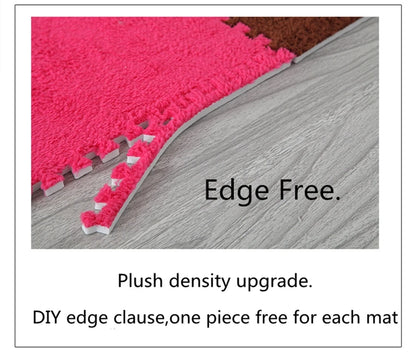 1Pc30X30Cm DIY Jigsaw Shaggy Carpet Living Room Bedroom Soft Floor Area Rug Children Kids Magic Patchwork Plush Mat Baby Playmat