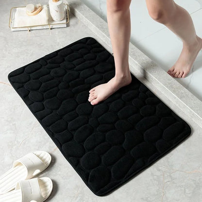 Cobblestone Embossed Bath Mat Non-Slip Carpets Water Absorption Washable Bathtub Floor Rug Shower Doormat Bathroom Decor