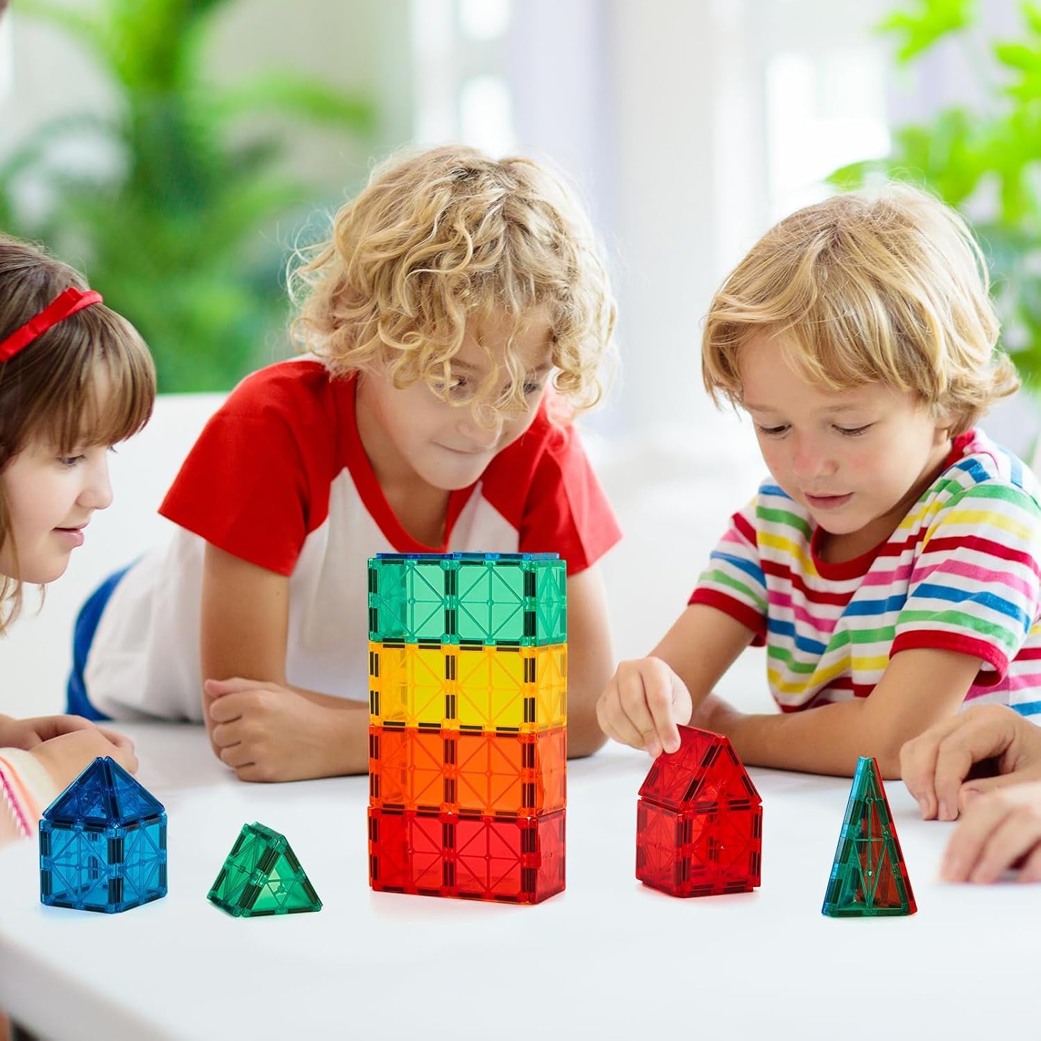 Magnetic Tiles, 100PCS Building Blocks, STEM Magnets Building Toy Set, Preschool Kindergarten Construction Stacking Toy, School Teacher Supplies, Classroom Must Haves