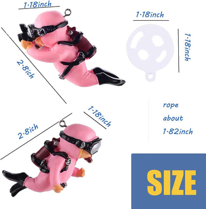 2-Pack Tank Decorations, Cute Little Diver, Aquarium Decoration Accessories Ornaments with Float Ball, Playmate for Tank Suitable for All Kinds of Fish and Tanks (Pink)