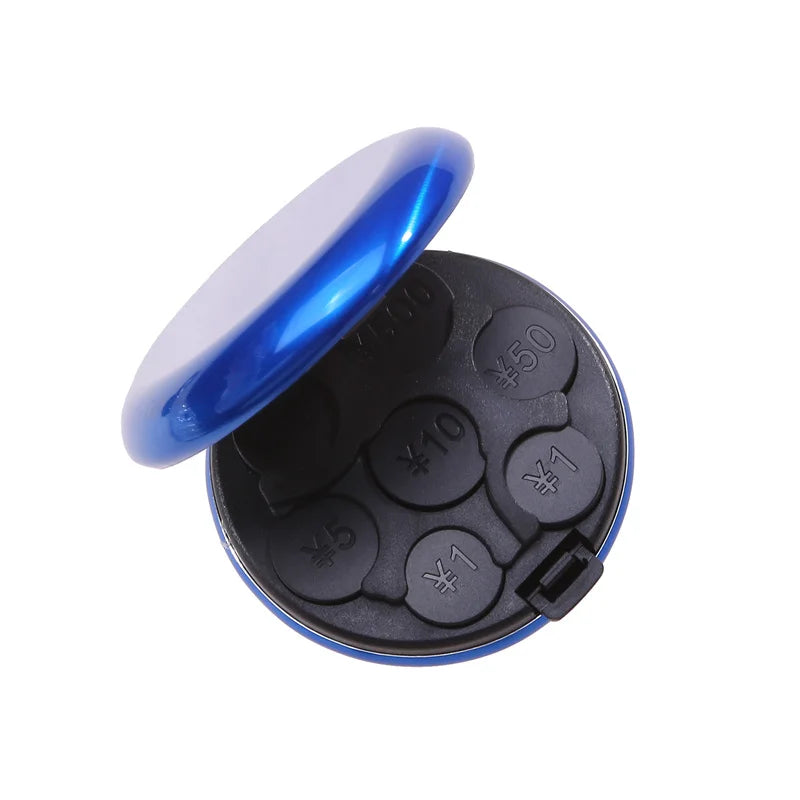 Round Japanese Coin Dispenser Storage Coins Purse Wallet Holders Storage Box Aluminum Alloy Plastic Coins Purse Wallet Holders