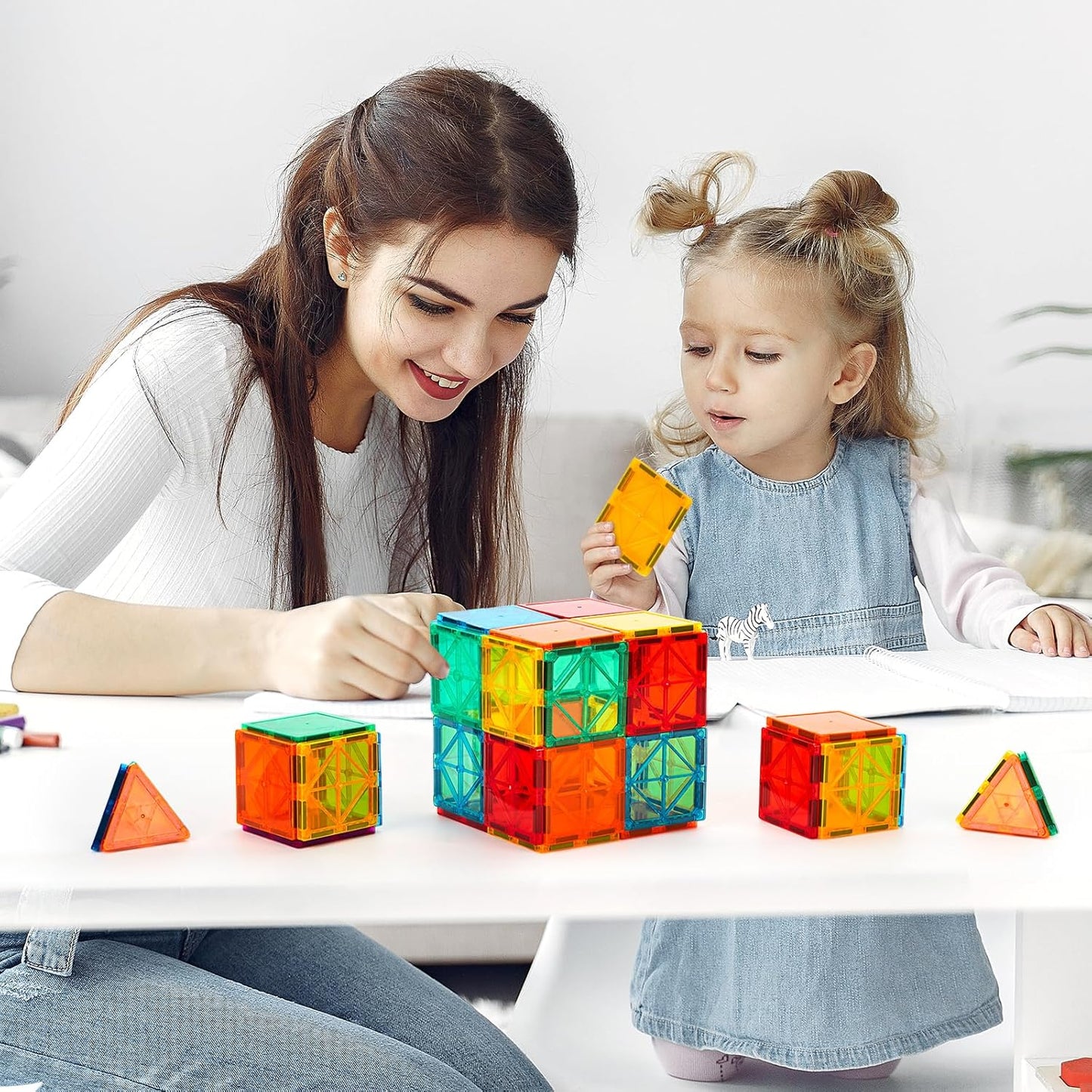 Magnetic Tiles, 100PCS Building Blocks, STEM Magnets Building Toy Set, Preschool Kindergarten Construction Stacking Toy, School Teacher Supplies, Classroom Must Haves
