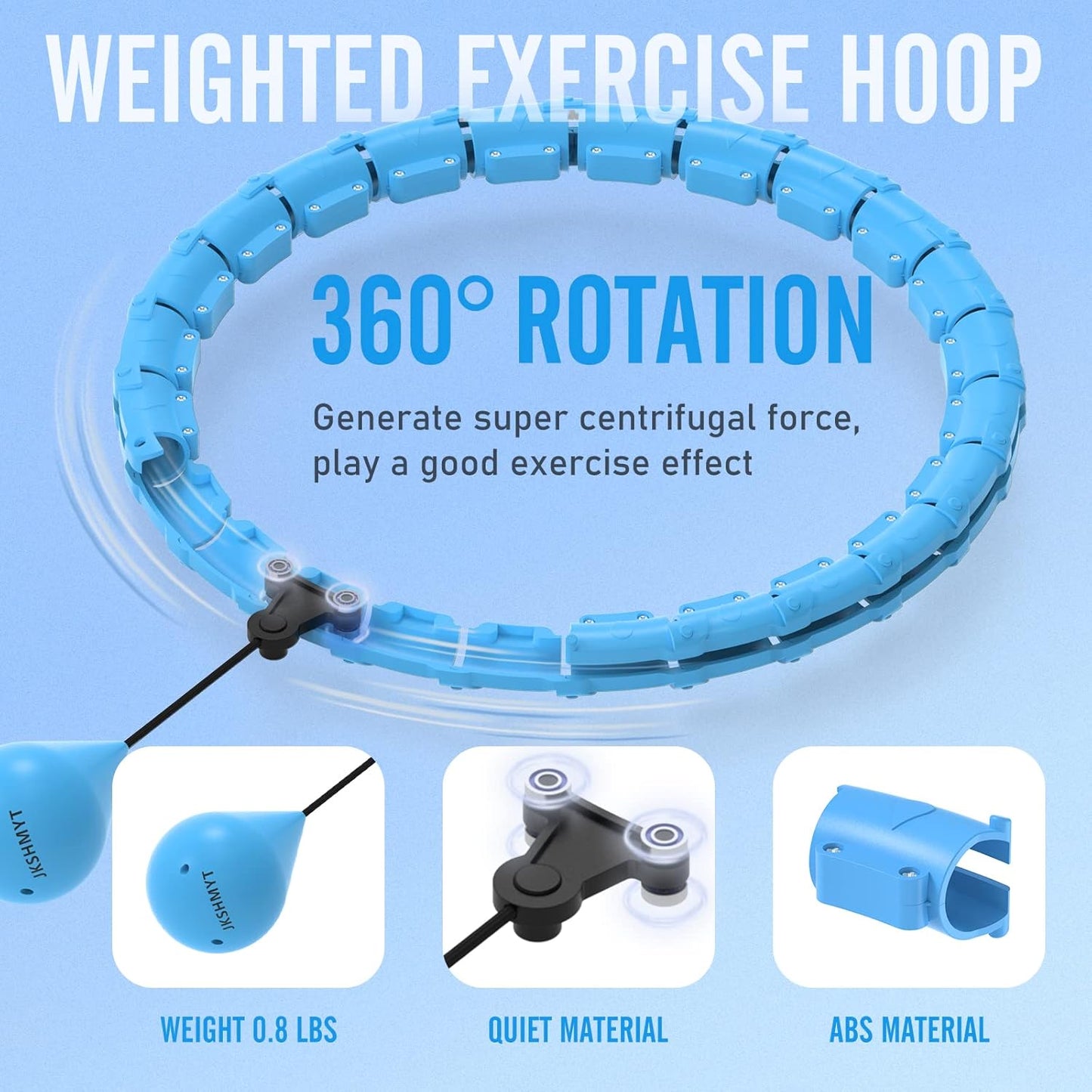 Weighted Hula Circle Hoops for Adults Weight Loss, Infinity Fitness Hoop plus Size 47 Inch, 24 Detachable Links, Exercise Hoop Suitable for Women and Beginners