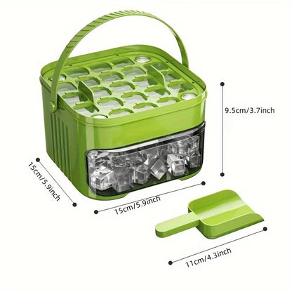 Asuwei 50-Cube Ice Maker Extra Large, Double-Layer Tray with Lid, Food-Safe Material, Easy Ice Release, Ideal for Parties Drinks