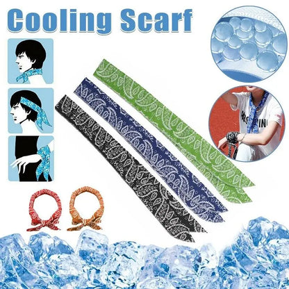 Outdoor Summer Ice Cooling Scarf Neck Wrap Headband Cooling Bandana Scarf Sports Headband Towel Wristband Sun Protection Scarf