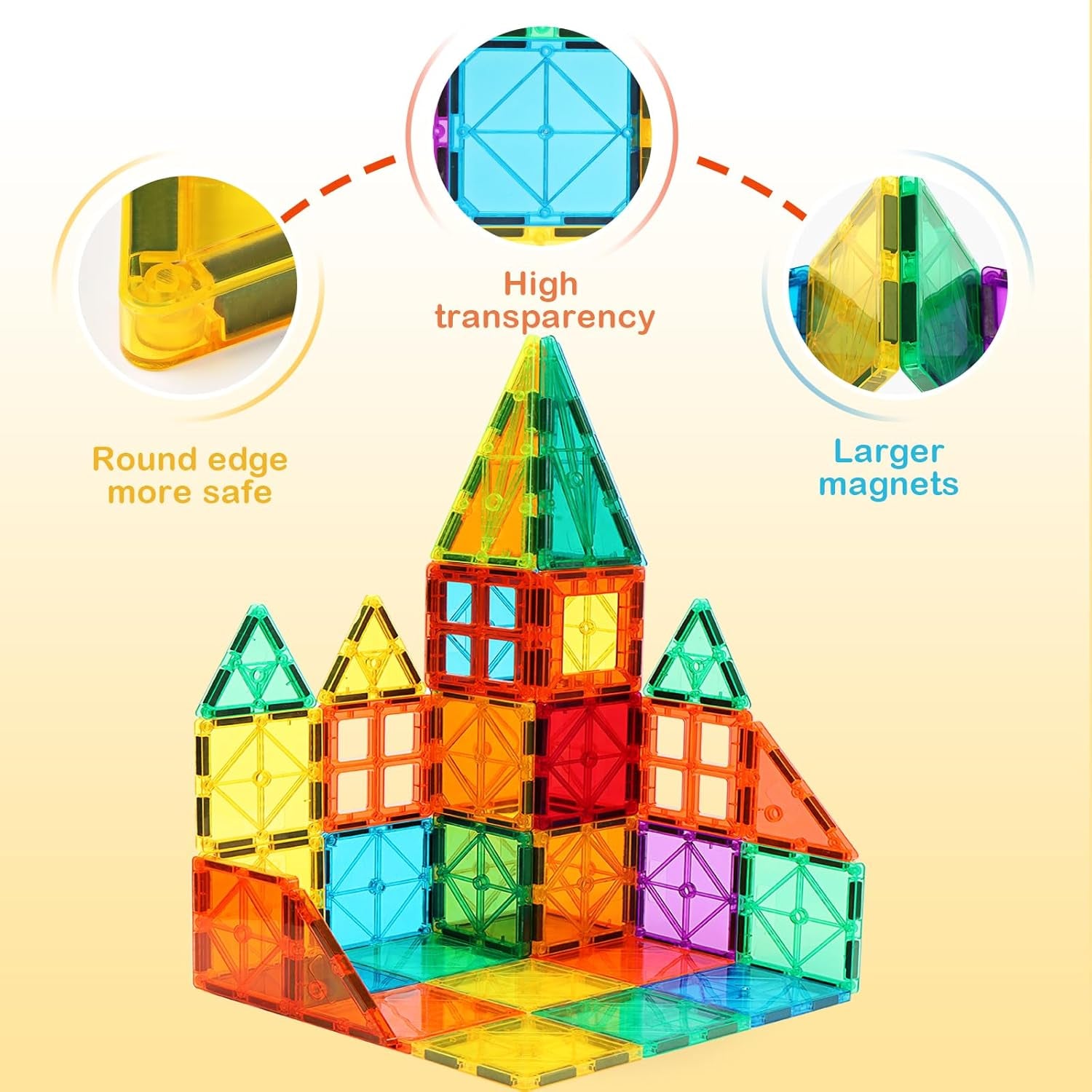 Magnetic Tiles, 100PCS Building Blocks, STEM Magnets Building Toy Set, Preschool Kindergarten Construction Stacking Toy, School Teacher Supplies, Classroom Must Haves