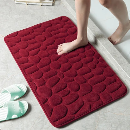 Cobblestone Embossed Bath Mat Non-Slip Carpets Water Absorption Washable Bathtub Floor Rug Shower Doormat Bathroom Decor