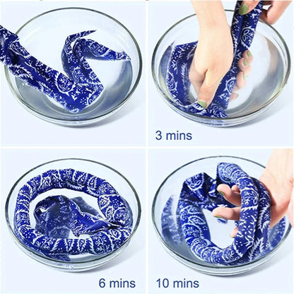 Outdoor Summer Ice Cooling Scarf Neck Wrap Headband Cooling Bandana Scarf Sports Headband Towel Wristband Sun Protection Scarf