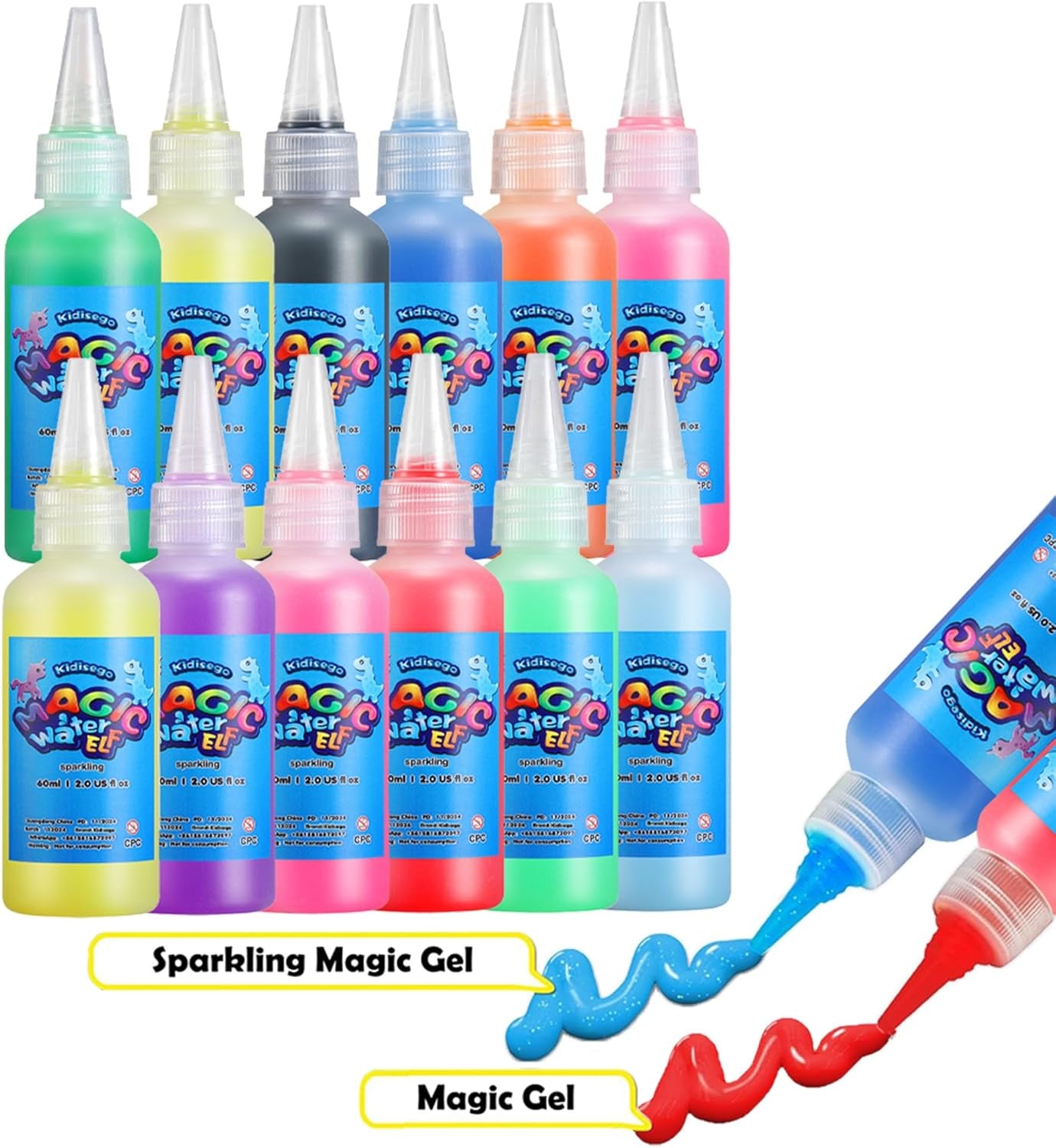 Aqua Fairy Water Gel Kit for Kids, Magic Water Elf Toy Kit with 12 Colors 18 Molds 6 Pack of Magic Powder, Crate Your Own Magic Elf Kit Water Pets Craft Kits for Kids
