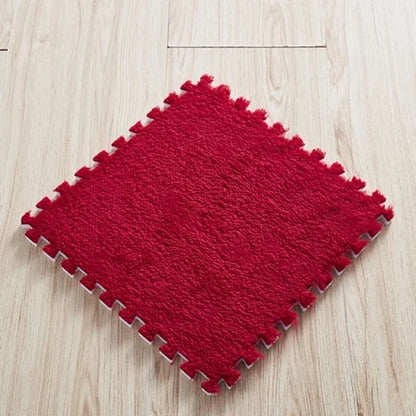 1Pc30X30Cm DIY Jigsaw Shaggy Carpet Living Room Bedroom Soft Floor Area Rug Children Kids Magic Patchwork Plush Mat Baby Playmat