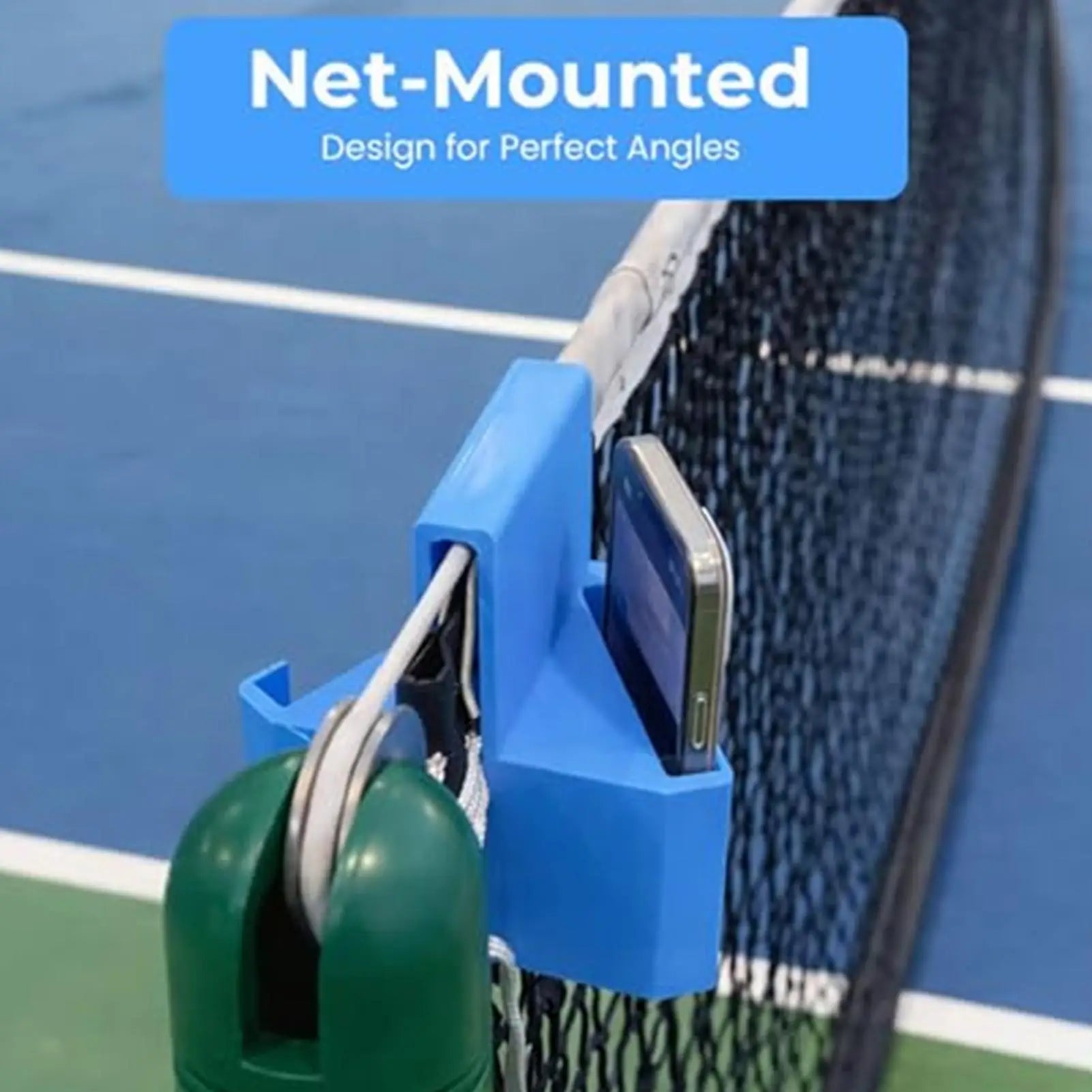 Fence Phone Mount Portable Clamp 3D Printed Tennis Camera Holder for Match Analysis Court Practice Live Streaming Sports