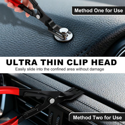 3 PCS Clip Removal Tool,Clip Pliers Fastener Remover,Car Trim Rivet Removal Pry Tool for Automotive Door Panel,Upholstery,Dashboard Red
