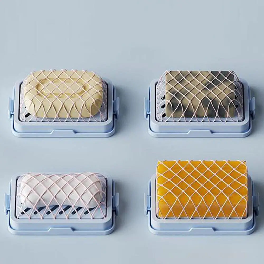 Elastic Mesh Durable Non Slip Portable Soap Saver Box Soap Box Soap Case Household Soap Tray Soap Case Bathroom Supplies