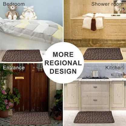 Cobblestone Embossed Bath Mat Non-Slip Carpets Water Absorption Washable Bathtub Floor Rug Shower Doormat Bathroom Decor