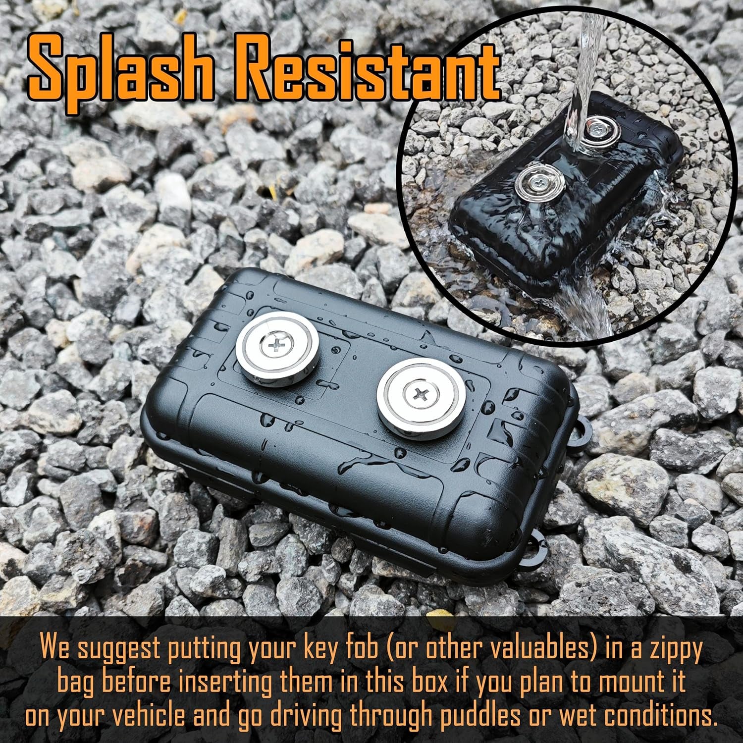 Magnetic Key Holder under Car,Weatherproof Magnetic Key Box under Car,Hide a Key Magnetic Key Box,Hidden Key Holder Magnetic Key Hider Outdoor 【Splash Resistant】