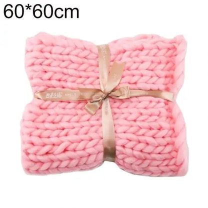 Hand Knitted Throw Blanket Thick Bulky Knitting Yarn Soft Warm Sleep Cover Mat