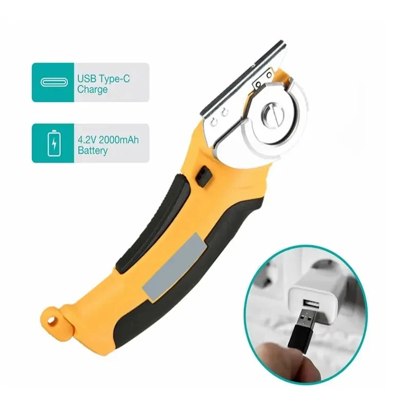 4.2V Electric Scissors for Fabric Cutting Cloth Cutter Machine Lithium Fabric Leather Carpet Sewing Scissors Home Hand Tools