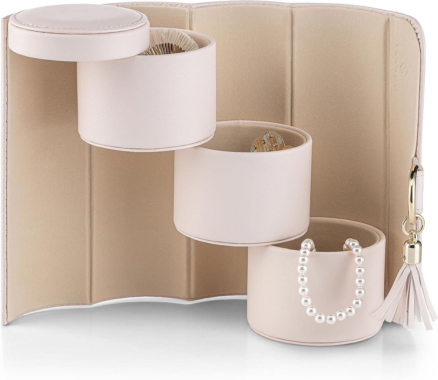 Jewelry Box for Mothers Day Gifts, Travle Jewelry Organizer, Bridal Shower, Bridesmaid Gifts for Wedding Day, Bridesmaid Proposal Gifts, Travel Jewelry Case - Light Pink