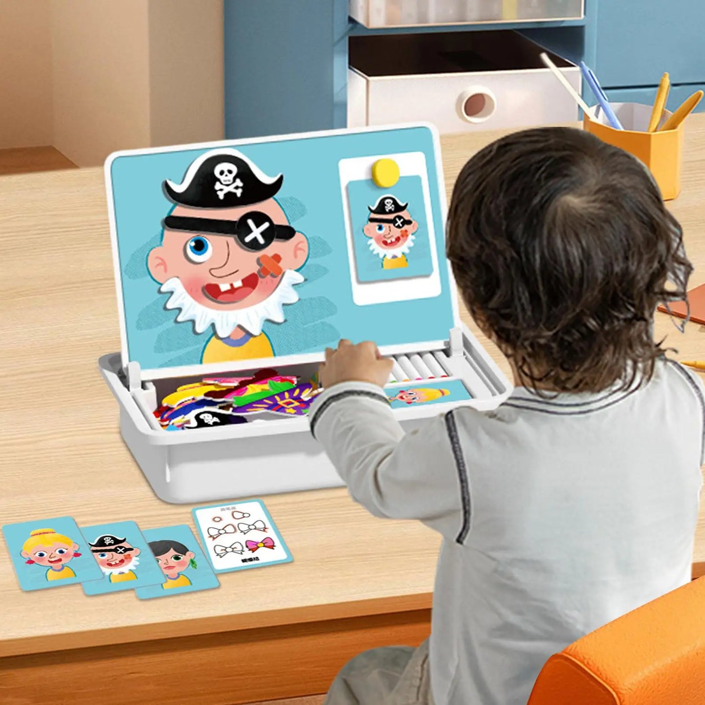 Magnetic Puzzles Face Dress up Travel Game Preschool Educational STEM Fine Motor Learning Activities for Home Airplane Travel