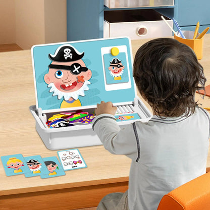 Magnetic Puzzles Face Dress up Travel Game Preschool Educational STEM Fine Motor Learning Activities for Home Airplane Travel