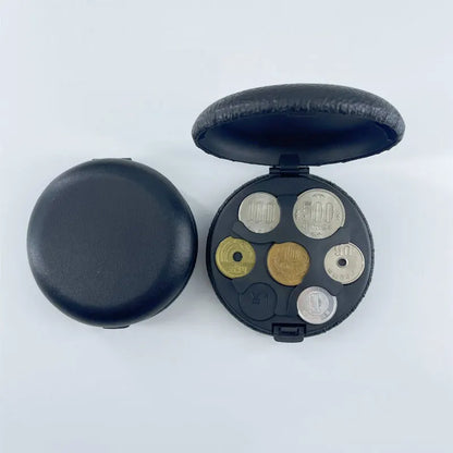 Round Japanese Coin Dispenser Storage Coins Purse Wallet Holders Storage Box Aluminum Alloy Plastic Coins Purse Wallet Holders
