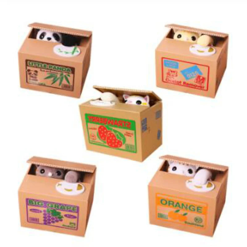 Creative Piggys Bank Steal Money Cat Piggy Banks Panda Coin Box Kids Money Automatic Money Box MJ070301