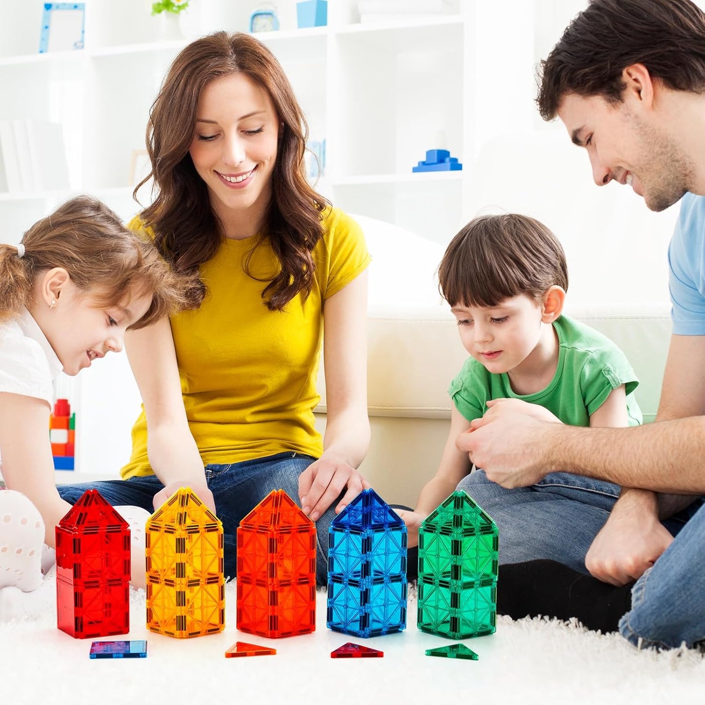 Magnetic Tiles, 100PCS Building Blocks, STEM Magnets Building Toy Set, Preschool Kindergarten Construction Stacking Toy, School Teacher Supplies, Classroom Must Haves