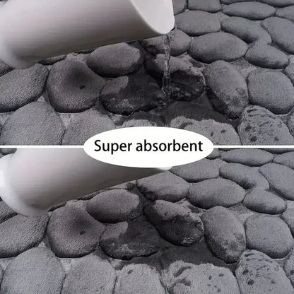 Cobblestone Embossed Bath Mat Non-Slip Carpets Water Absorption Washable Bathtub Floor Rug Shower Doormat Bathroom Decor