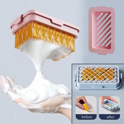 Elastic Mesh Durable Non Slip Portable Soap Saver Box Soap Box Soap Case Household Soap Tray Soap Case Bathroom Supplies