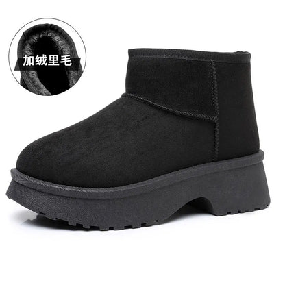 Women'S Snow Boots Fashionable with Thick Velvet and Height Increasing Cotton Shoes for Women'S Lightweight Short Boots
